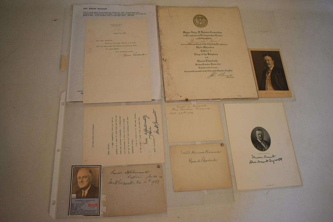 (5) ROOSEVELT AUTOGRAPHS INCLUDING FRANKLIN (1 of 13)