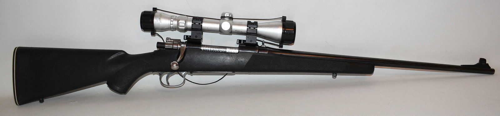 JC HIGGINS (F.N. MAUSER) MOD. 50 270 WIN. CAL. RIFLE: JC HIGGINS (F.N. MAUSER) MOD. 50 270 WIN. CAL. BOLT ACTION RIFLE W/ ALUMINUM 3-9 X SCOPE, SER. #583.91, BBL. 22" ***NICS CHECK REQUIRED***