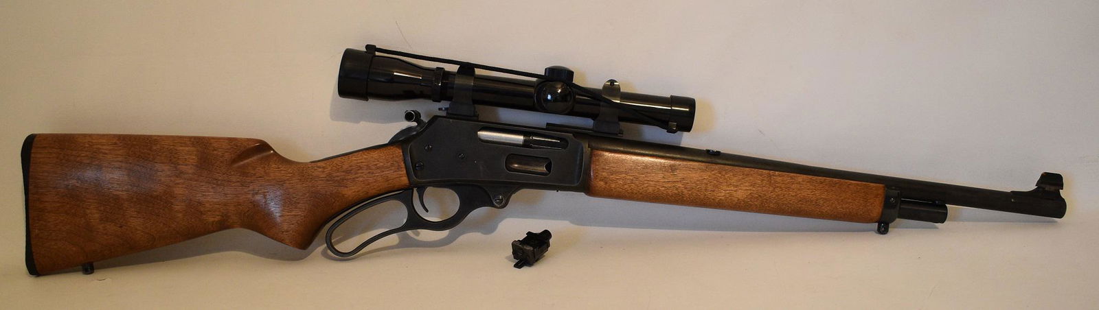 GLENFIELD MARLIN 30-30 CAL. LEVER ACTION RIFLE: GLENFIELD MARLIN 30-30 CAL. LEVER ACTION RIFLE W/ BUSHNELL 2.5 X SCOPE, SER. #AD5252, BBL. 17 1/2" ***NICS CHECK REQUIRED***