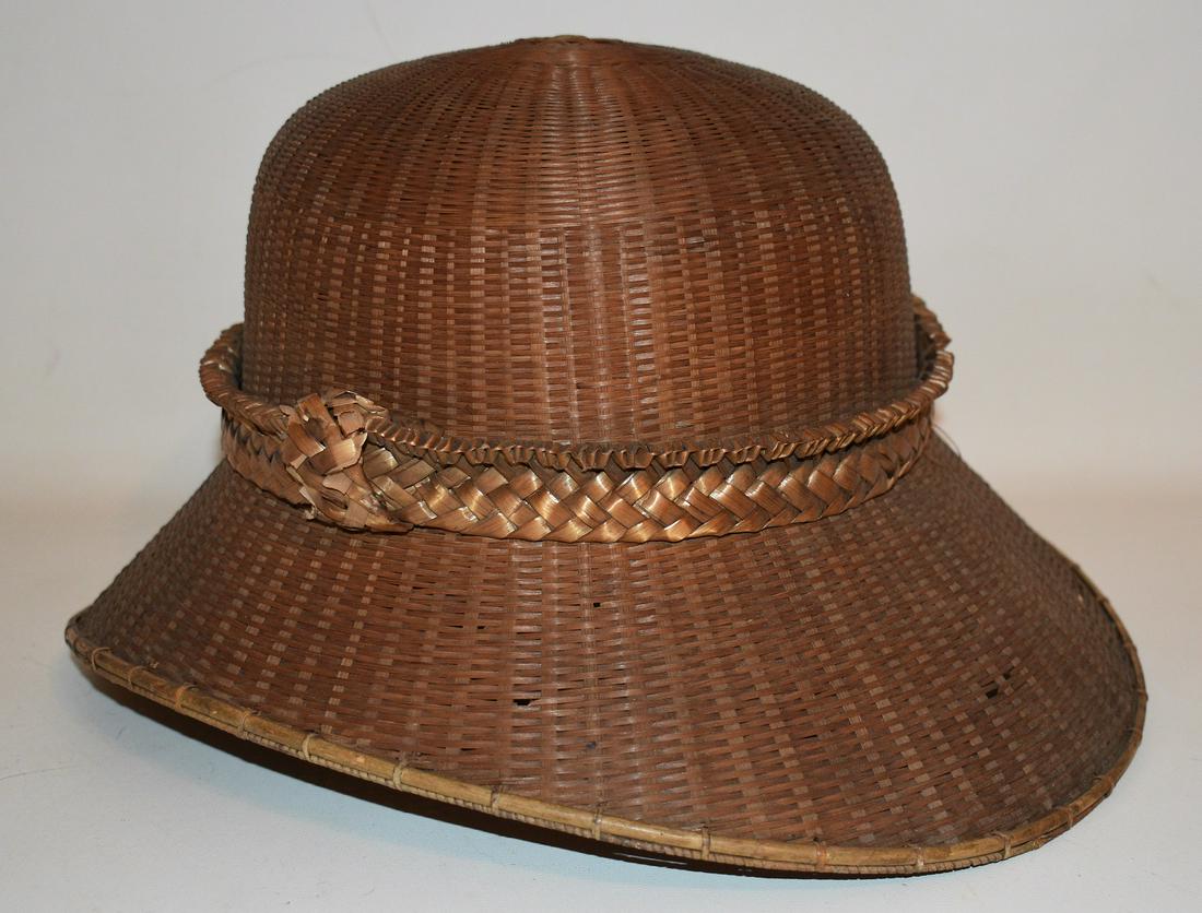 EARLY SHAKER STYLE WOVEN SUN BONNET, 19TH C., SZ. 7 1/2 (1 of 11)