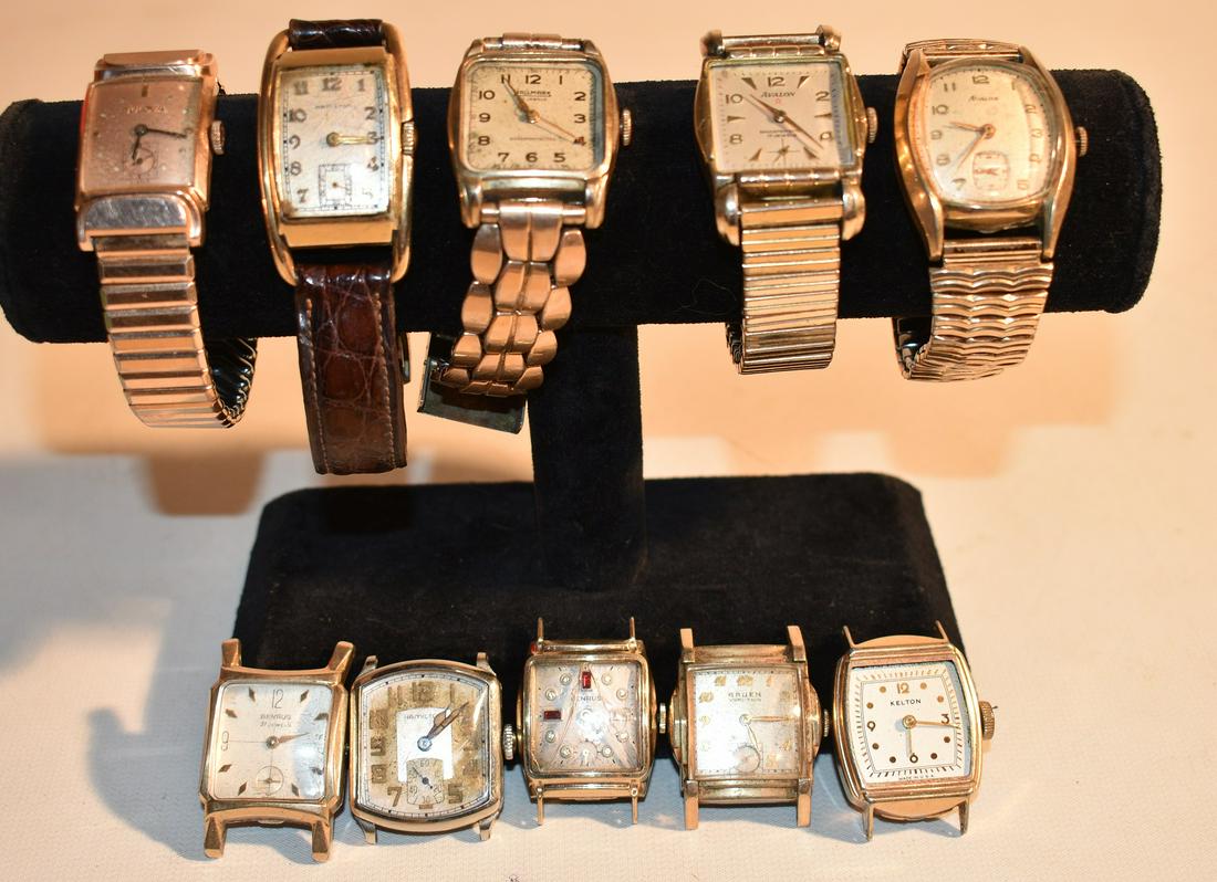 (10) ASST. VINTAGE TANK/CURVEX MENS WRISTWATCHES (1 of 4)