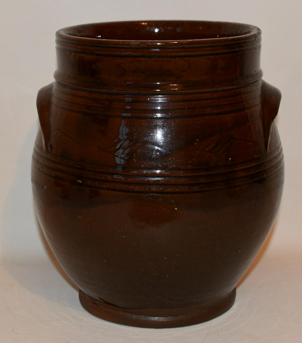 FINE PENN. 1 GAL. WAVE INCISED REDWARE CROCK (1 of 13)