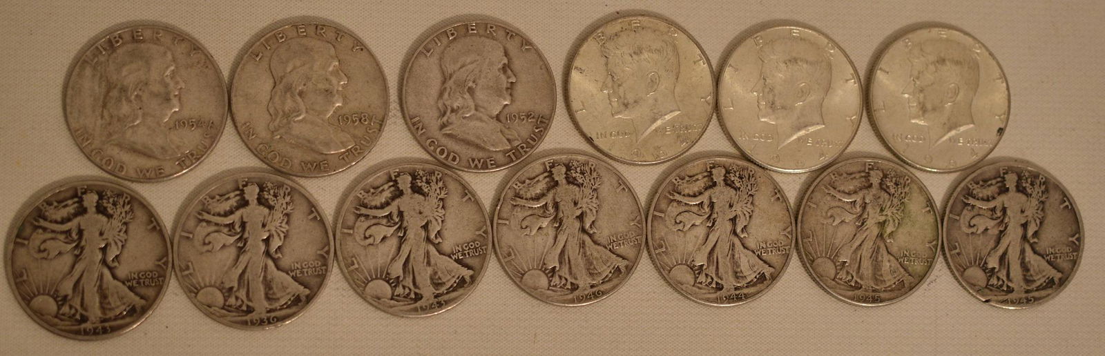 (13) ASSORTED SILVER HALF DOLLARS INCL. WALKING LIBERTY (1 of 11)