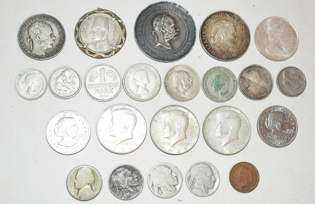 LOT ASST. US & FOREIGN COINS INCL. SILVER (1 of 10)