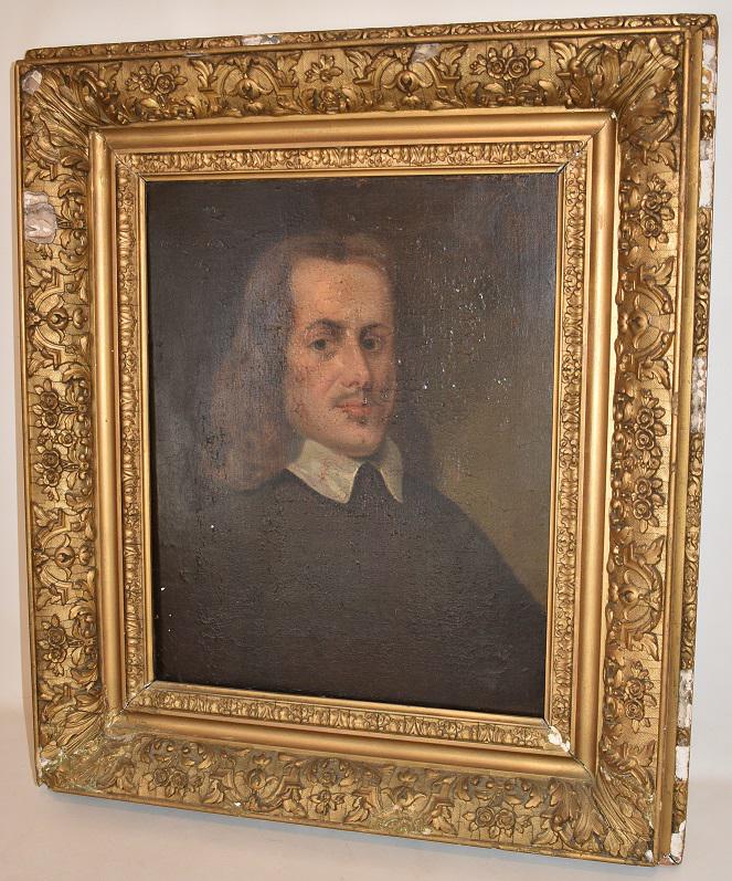 O/C OLD MASTER PORTRAIT OF "JOHN BUNYAN": SIGNED ILLEDG (1 of 20)