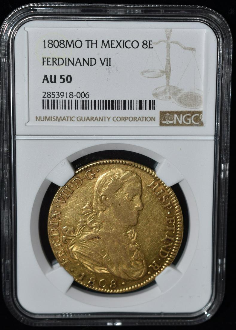 1808MO TH MEXICO 8E FERDINAND VII, AU 50 (1 of 8)