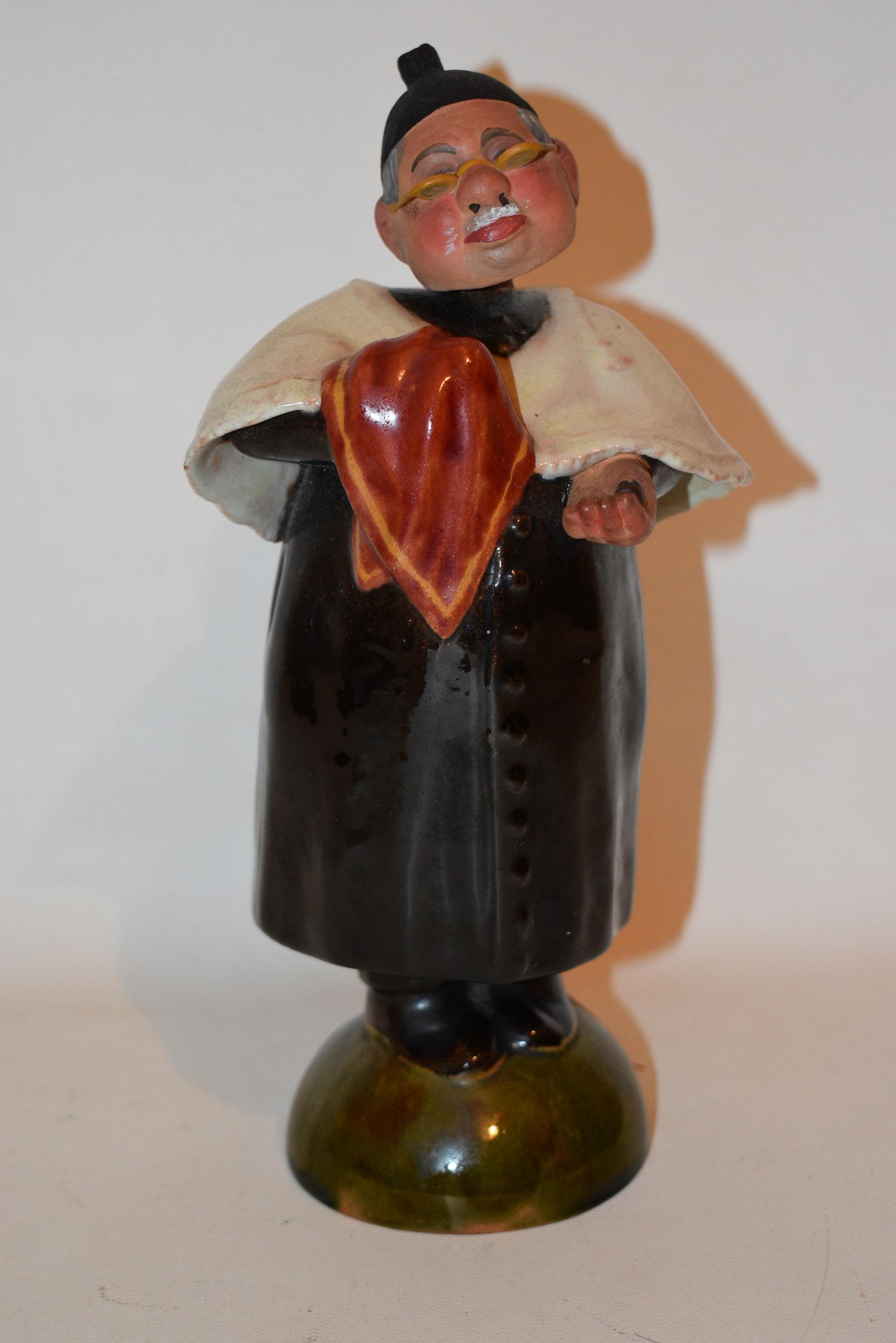 PORTUGUESE GLAZED POTTERY DOUBLE NODDER, C. 1940 (1 of 12)