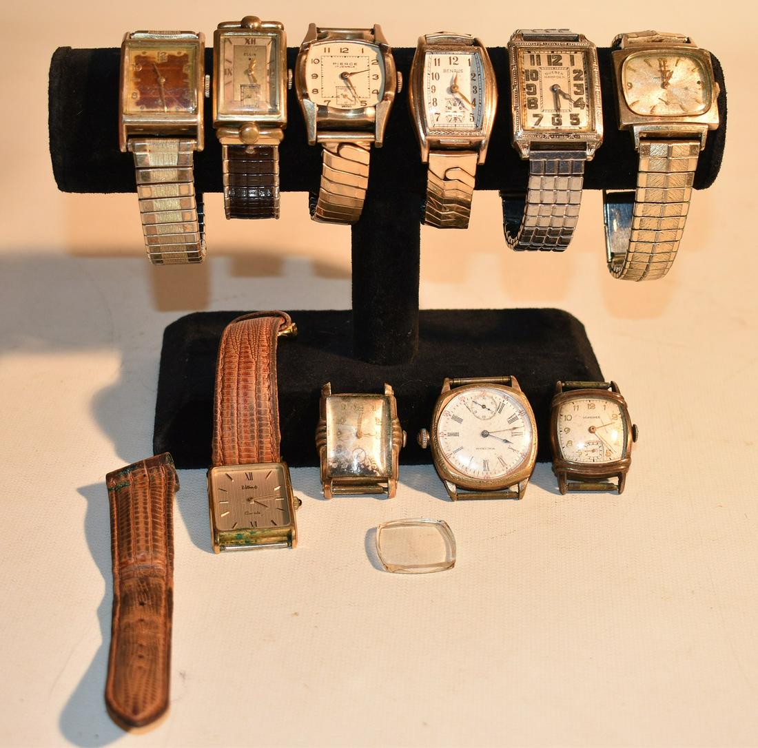 (10) ASSORTED VINTAGE MENS WRIST WATCHES, C. 1940/50 (1 of 9)