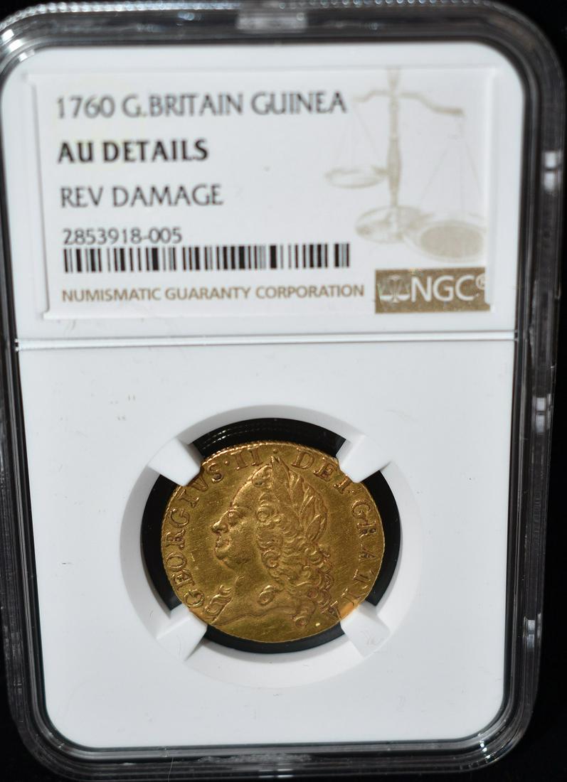 1760 GREAT BRITAIN GUINEA , AU DETAILS (1 of 8)