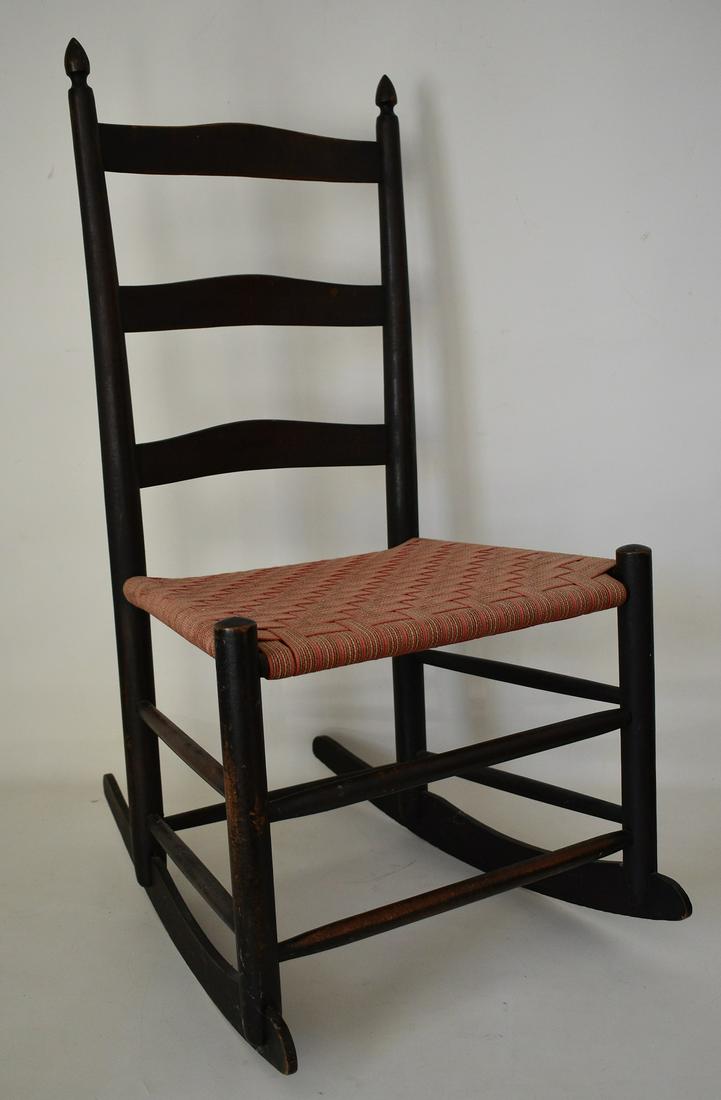 SHAKER CHILD'S ROCKER W/ORIG SURFACE & MATERIAL (1 of 15)