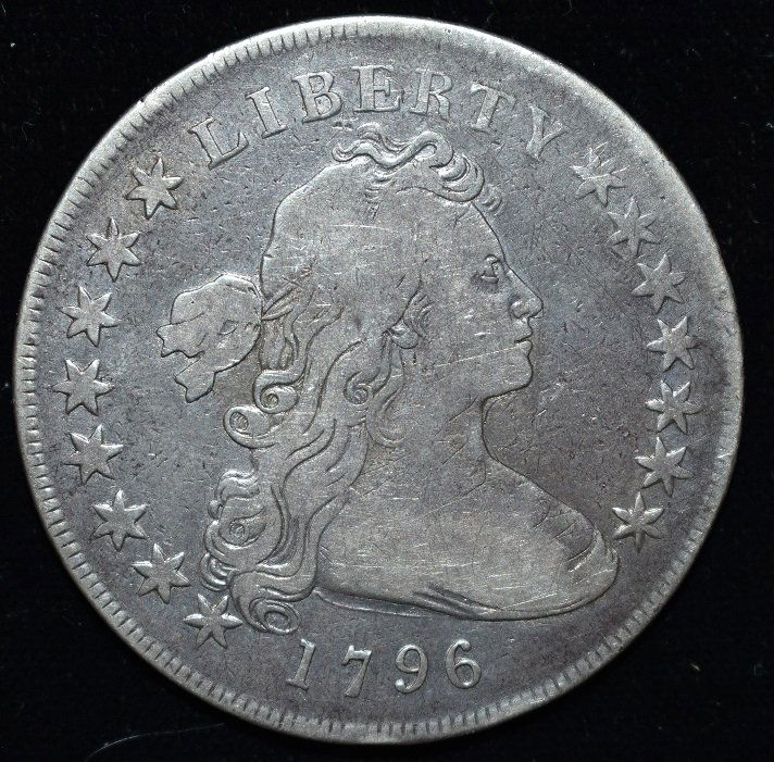 1796 DRAPED BUST SILVER DOLLAR, VG DETAILS (1 of 13)