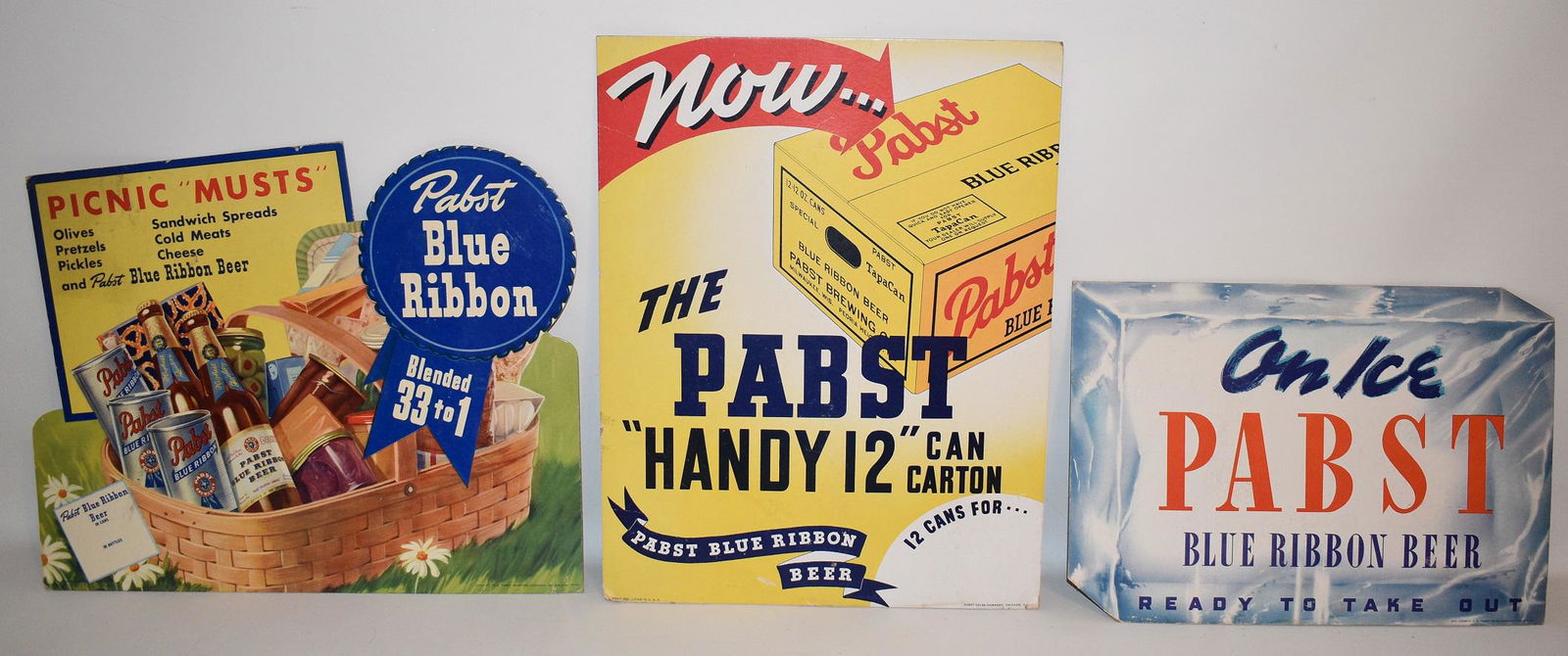 3 VINT. BREWERIANA, PABST BLUE RIBBON BEER TRI-FOLDS (1 of 16)