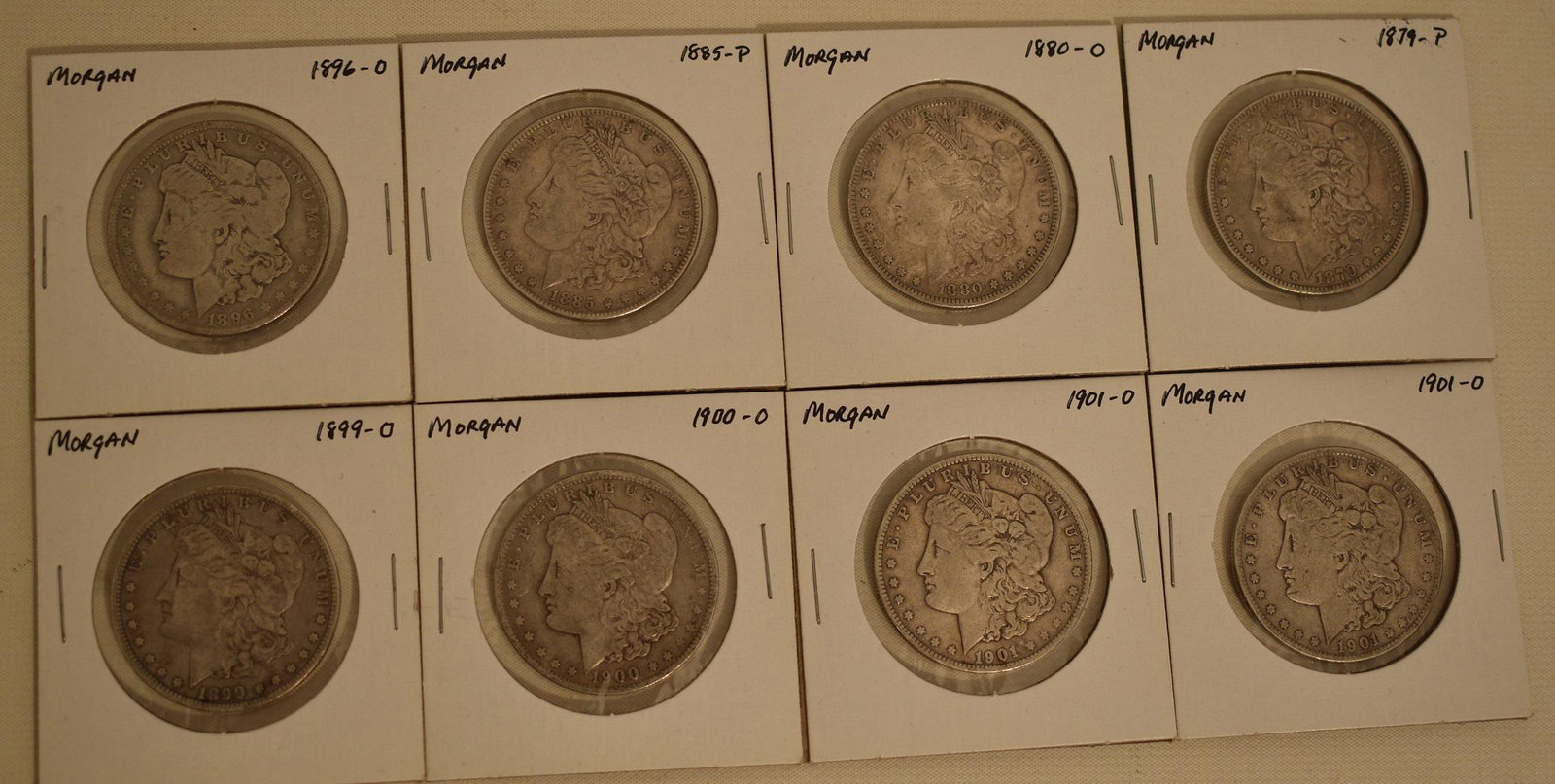LOT (8) ASSORTED MORGAN SILVER DOLLARS INCL. 1879-P (1 of 17)