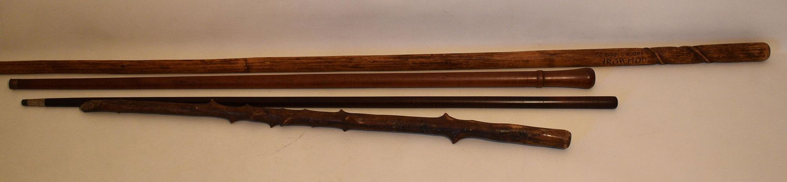 LOT (4) COUNTRY WALKING STICKS INCL. TIGER MAPLE (1 of 16)