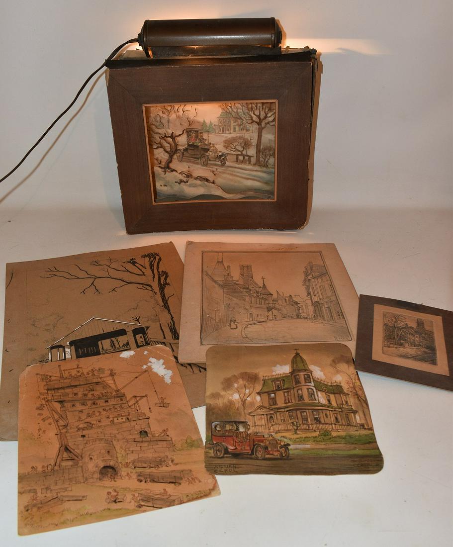 6 ASST. ARTWORK INCL. DIORAMA SIGNED A.S. VAN EERDE (1 of 6)