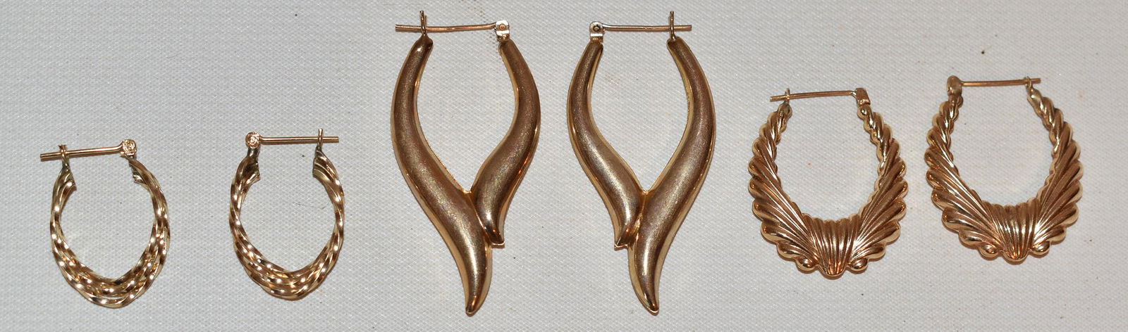 LOT (4) ASST. CONTEMPORARY 14KT YG EARRINGS, 9.5 GRAMS (1 of 9)