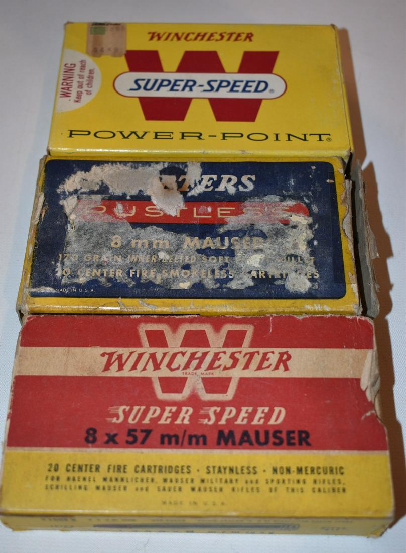LOT (3) BOXES 8MM MAUSER AMMO: LOT (3) BOXES 8MM MAUSER AMMO