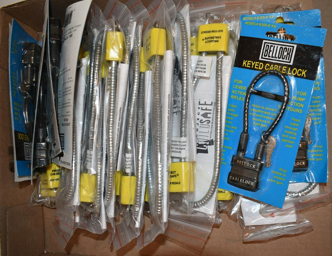BOX LOT ASSORTED GUN LOCKS: BOX LOT ASSORTED GUN LOCKS