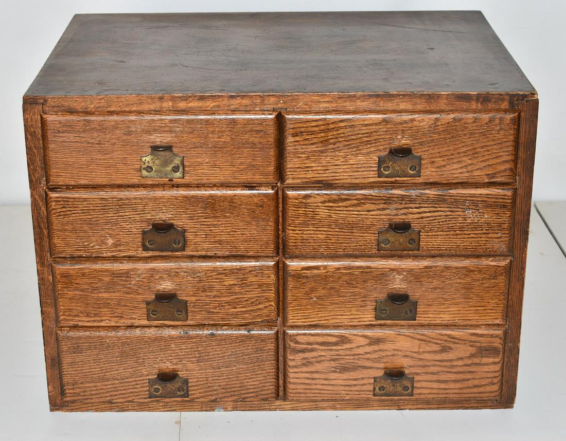 FRANK MOSEBURG & SONS TOOL & WRENCH OAK CABINET (1 of 8)