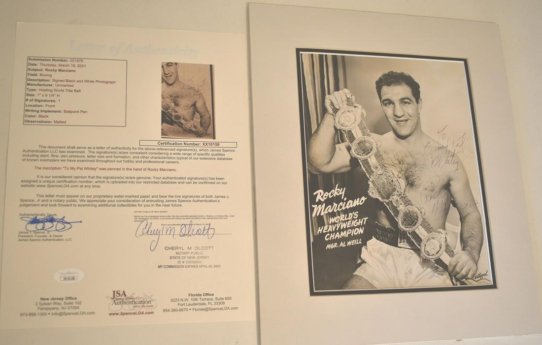 NATIONAL AUTOGRAPHED PHOTO SIGNED ROCKY MARCIANO (1 of 10)