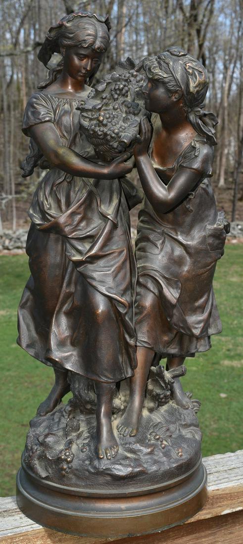 FRENCH BRONZE "LA VENDANGE-DE DRUIVENPLUK" SIGNED (1 of 11)