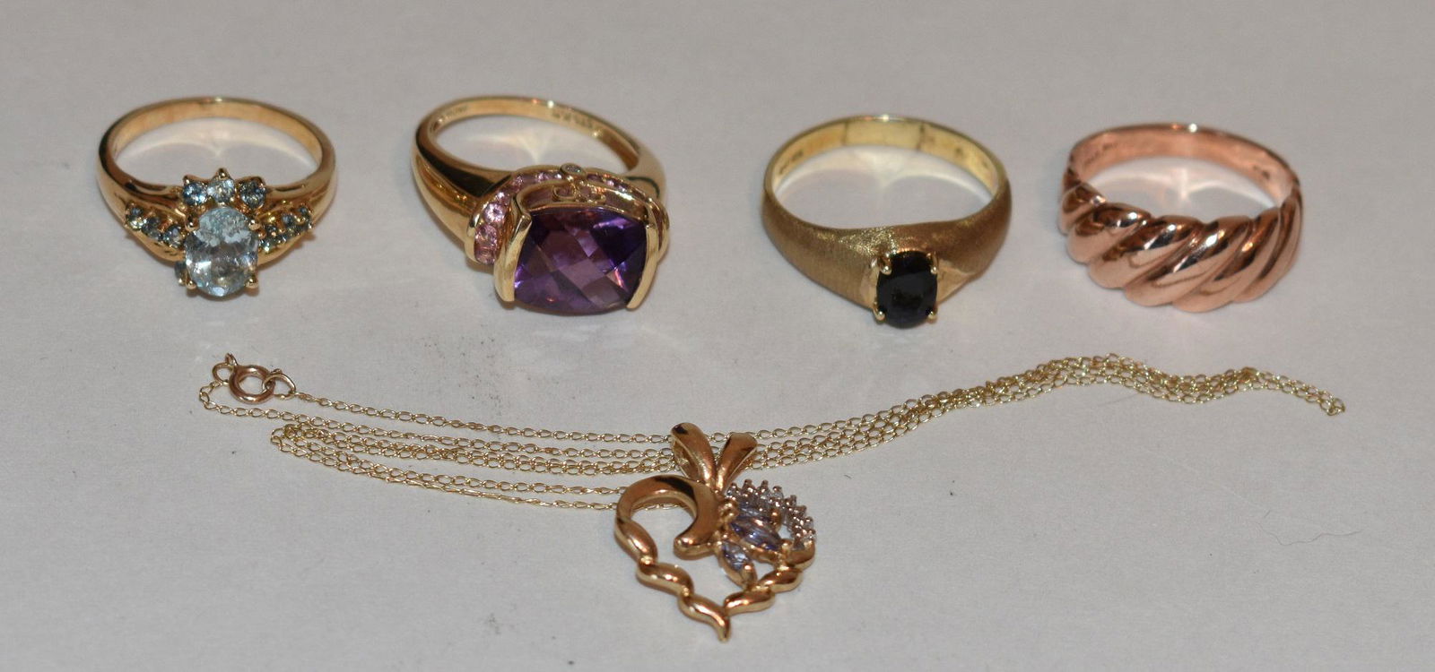 LOT ASST. CONT. 10KT YELLOW/WHITE GOLD RINGS/NECKLACE (1 of 20)