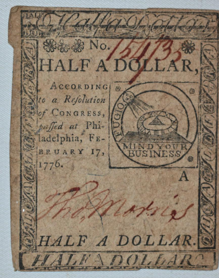 RARE COLONIAL PAPER CURRENCY 1/2 DOLLAR (1 of 7)