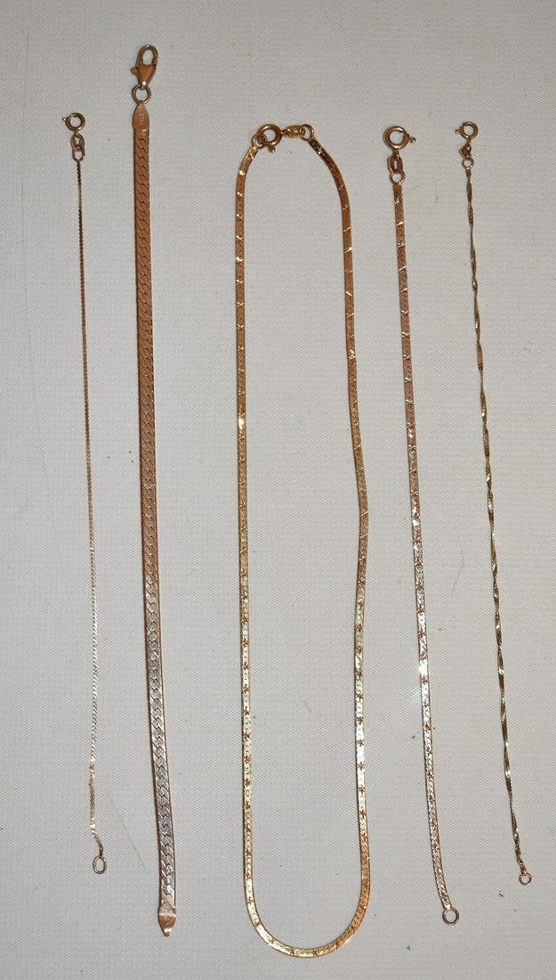 (5) CONTEMPORARY 14KT YELLOW GOLD BRACELETS/NECKLACE (1 of 9)