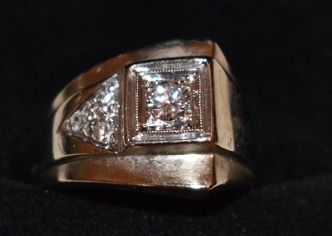 ART DECO 14KT WHITE GOLD/DIAMOND RING W/ APPROX. 1/2 CT (1 of 6)