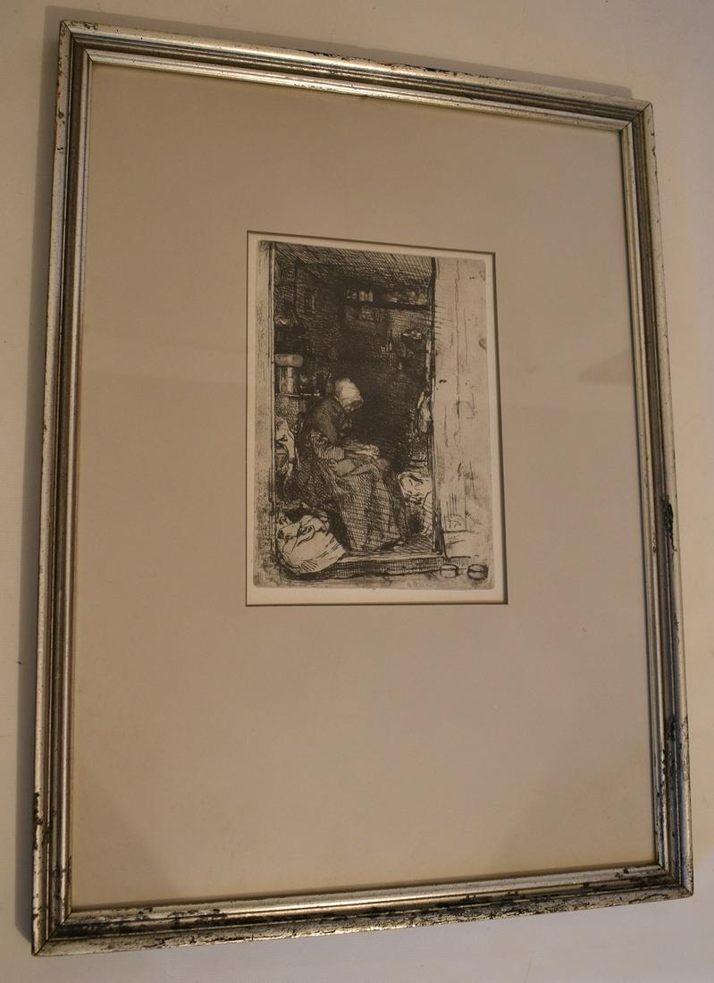 ETCHING "LA VIELLE AUX LOGUES" SIGNED IN PLATE WHISTLER (1 of 9)
