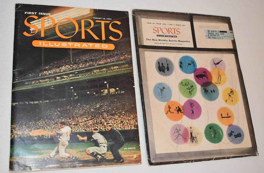 RARE 1954 SPORTS ILLUSTRATED VOL. 1 W/ CARDS: RARE 1954 SPORTS ILLUSTRATED VOL. 1 W/ CARDS AND ORIGINAL MAILING ENVELOPE