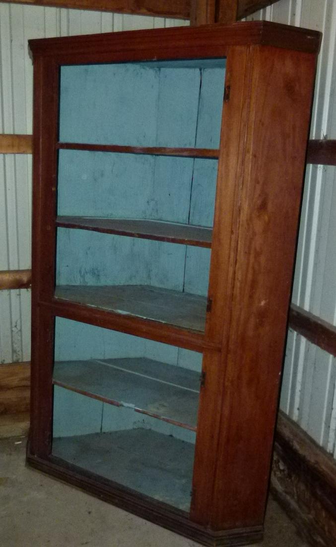 HUDSON VALLEY PAINTED CORNER CUPBOARD, 19TH C. (1 of 5)