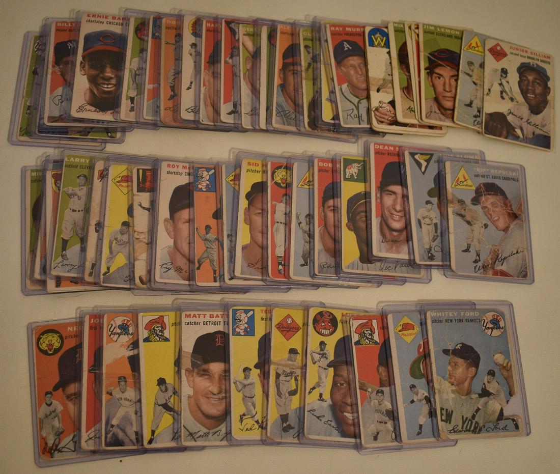 LOT (58) 1954 TOPPS BASEBALL CARDS (GOOD TO VERY GOOD) (1 of 5)