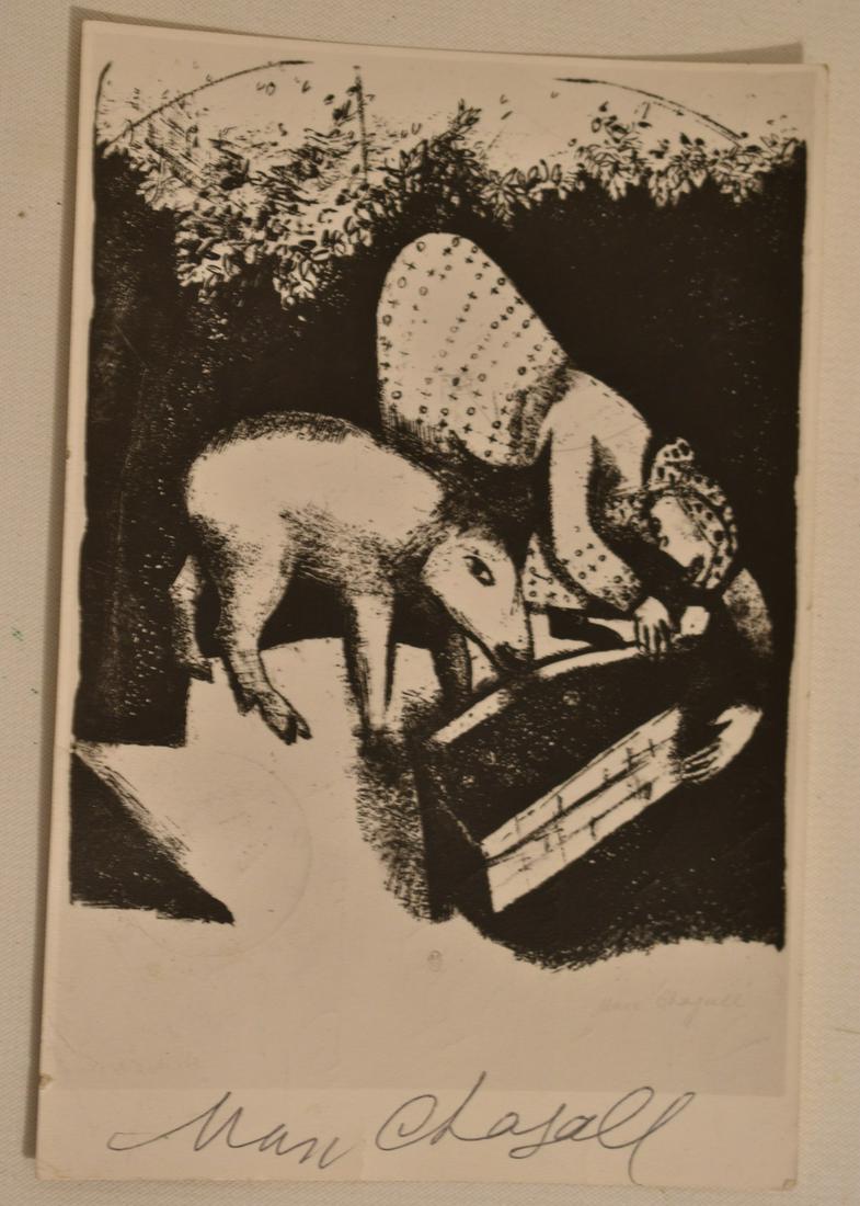 MARC CHAGALL AUTOGRAPHED POSTCARD PARIS, FRANCE, 1975 (1 of 4)