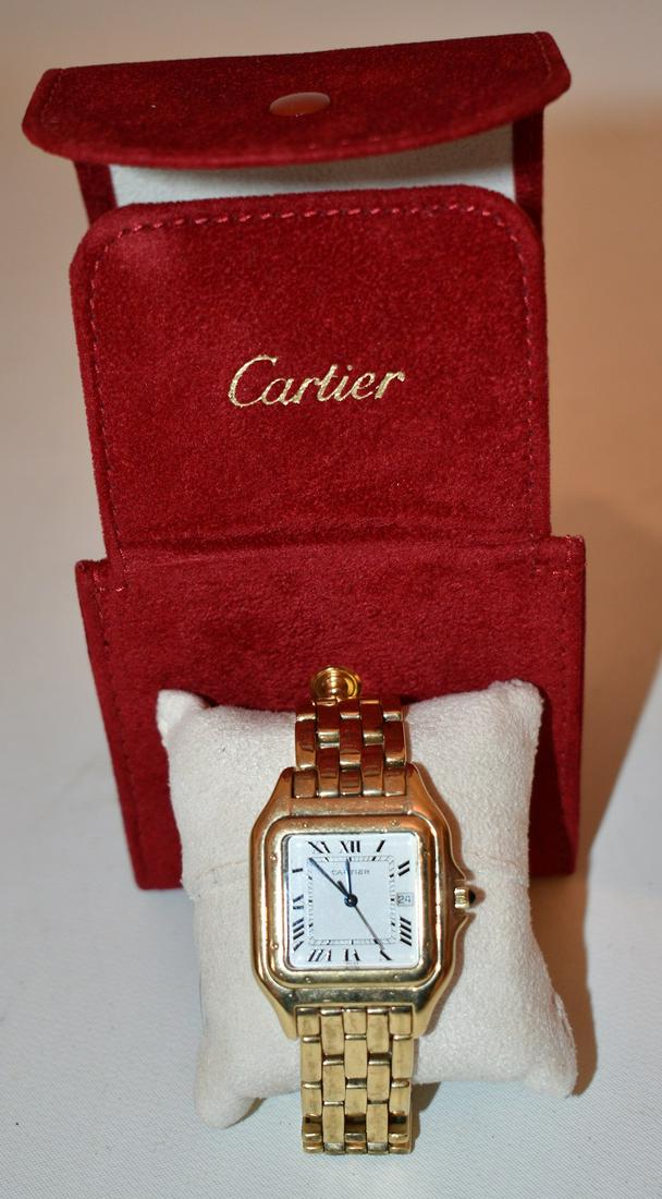 CARTIER 18KT YELLOW GOLD PANTHERE MENS WRIST WATCH (1 of 11)