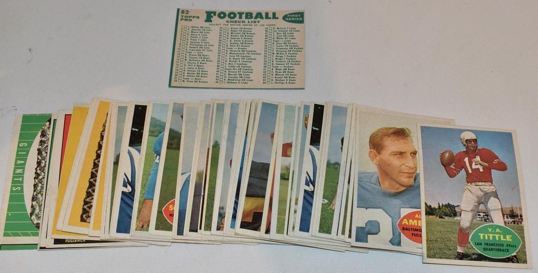 LOT (53) 1960 TOPPS FOOTBALL CARDS INC. ALAN AMECHE (1 of 8)