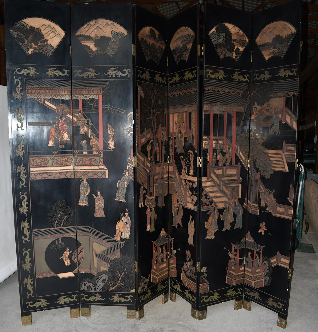 CHINESE CORAMANDLE LACQUERED DRESSING SCREEN (1 of 16)
