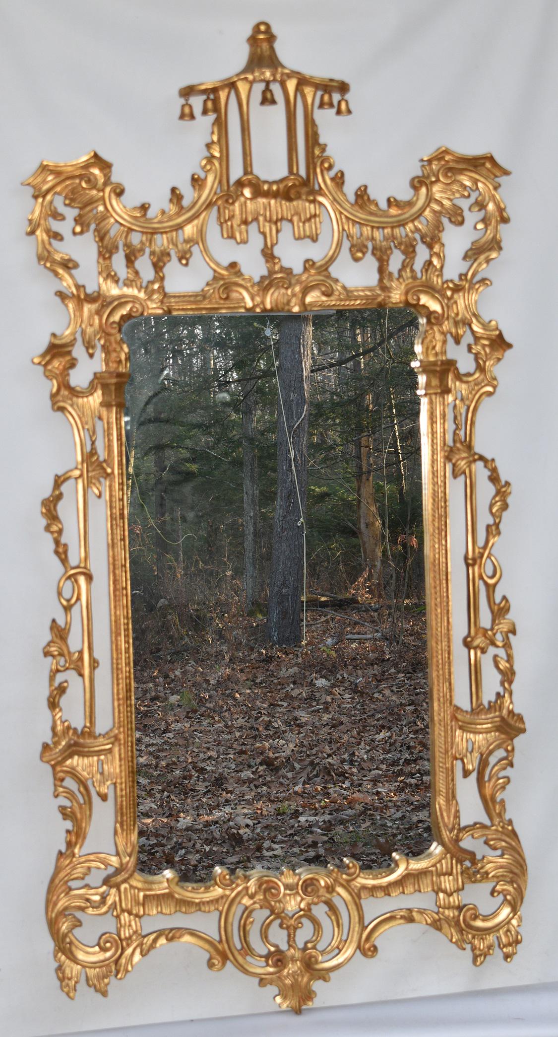 ITALIAN CARVED/GILT CHINESE CHIPPENDALE STYLE MIRROR (1 of 14)