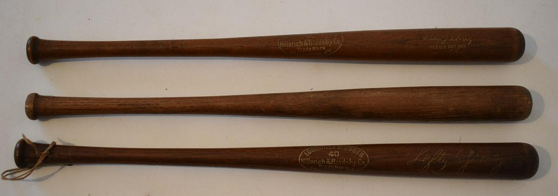 LOT (3) VINTAGE SOUVENIR BASEBALL BATS INCL. LOU GEHRIG (1 of 9)