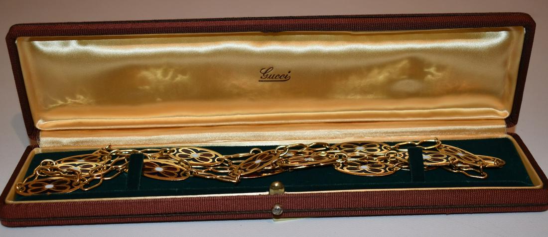 GUCCI 18KT YELLOW GOLD/PLIQUE A JOUR NECKLACE, C. 1960 (1 of 11)