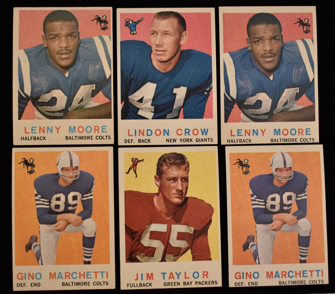 (6) TOPPS 1959 FOOTBALL CARDS INCL. 2 LENNY MOORE #100 (1 of 9)