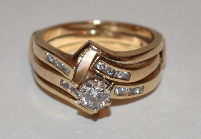 CONT. 14KT YELLOW GOLD/DIAMOND ENGAGEMENT RING (1 of 7)