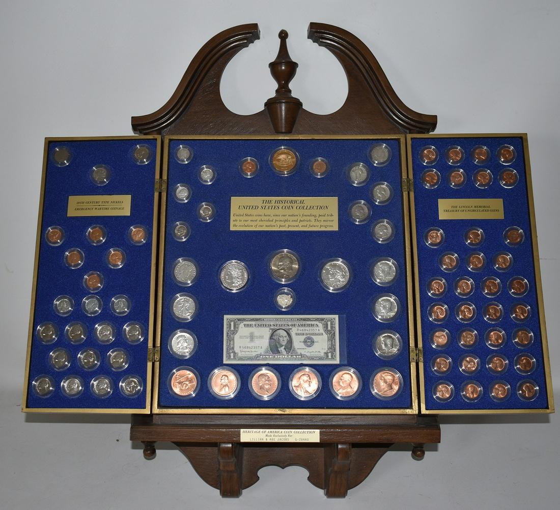 HISTORICAL COIN DISPLAY INCL. SILV DOLLARS, 1/2 DOLLARS (1 of 20)