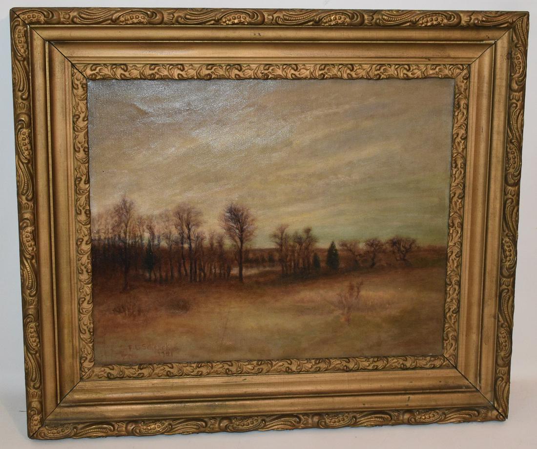 O/C LANDSCAPE SIGNED F.L. SCHENCK, C. 1921 (1 of 17)
