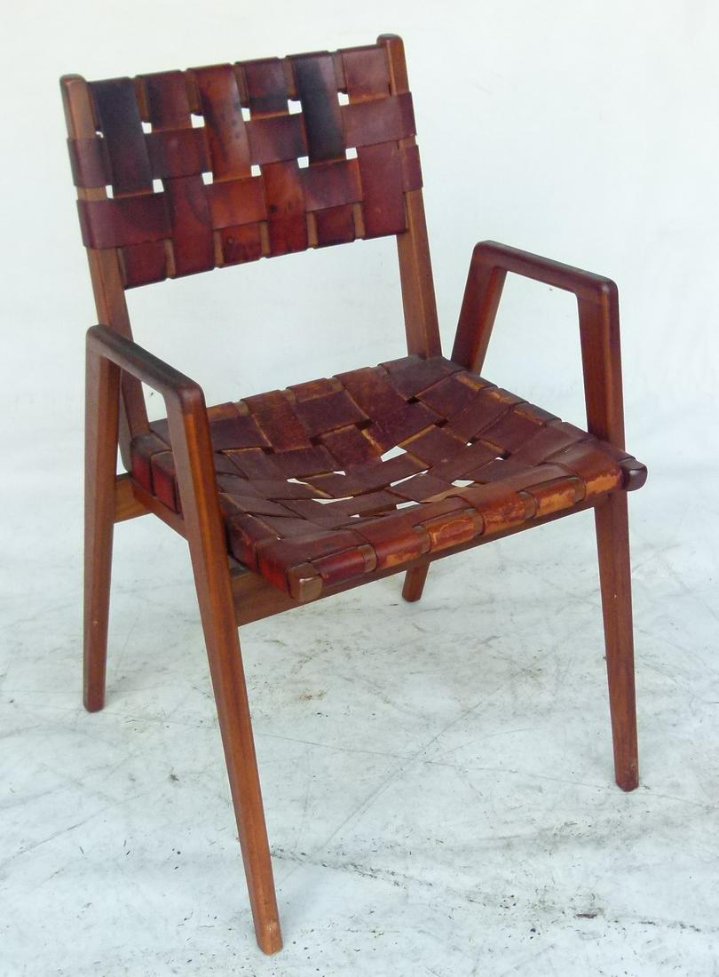 MID CENTURY MODERN LEATHER/BLACK WALNUT DESK CHAIR (1 of 6)
