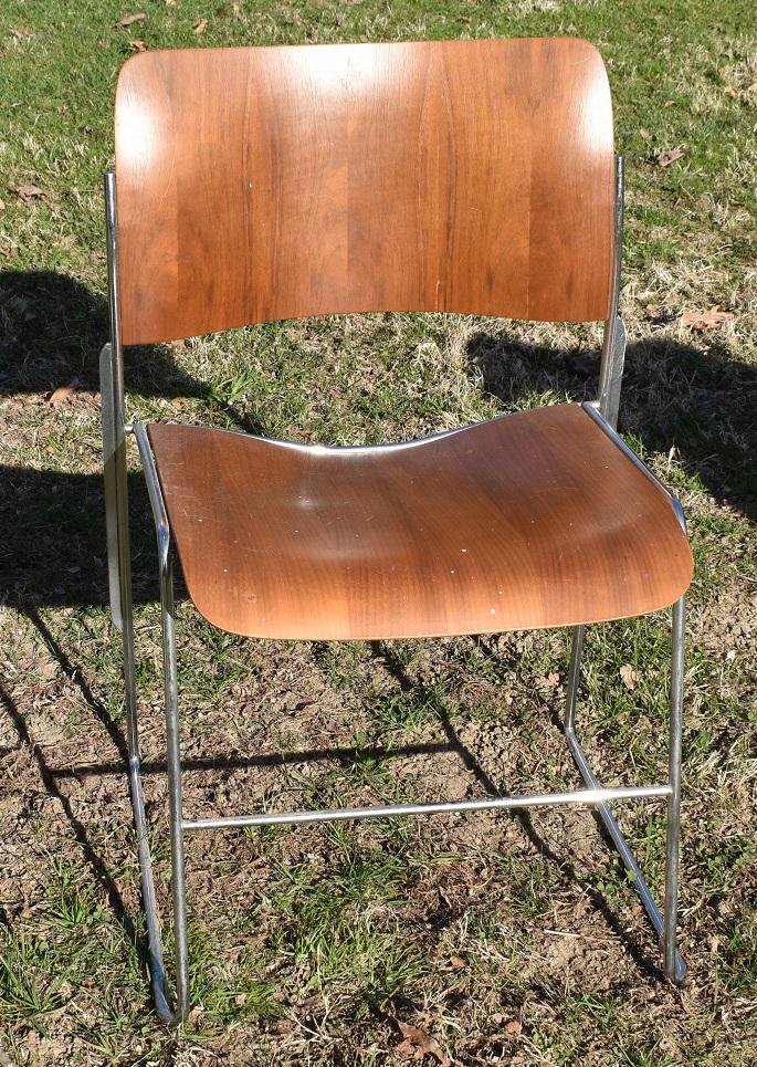 DAVID ROWLAND FORMED MAHOGANY CHAIR, C. 1973: DAVID ROWLAND FORMED MAHOGANY CHAIR, C. 1973