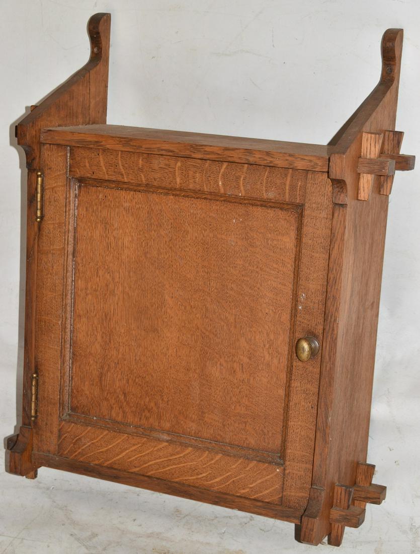 ARTS & CRAFTS OAK MEDICINE CABINET W/ KEYED (1 of 6)