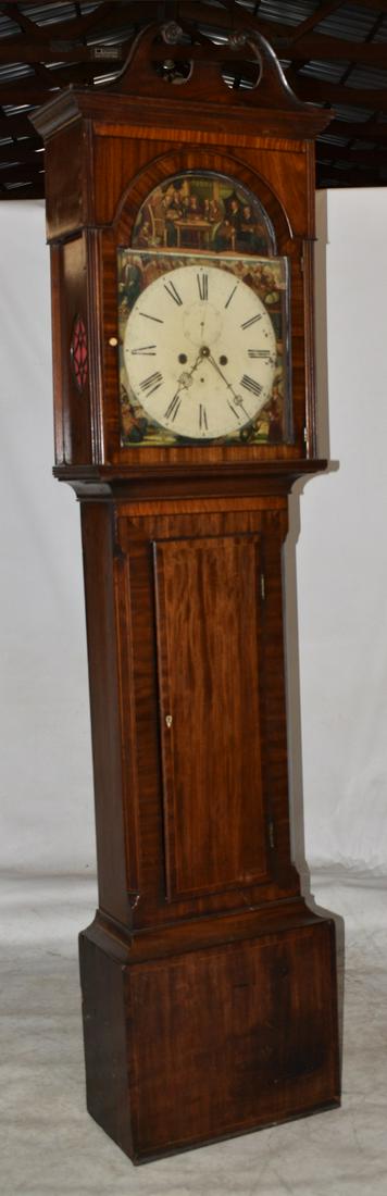 ENGLISH MAHOGANY TALL CASE CLOCK W/ FINE PAINTED DIAL (1 of 14)
