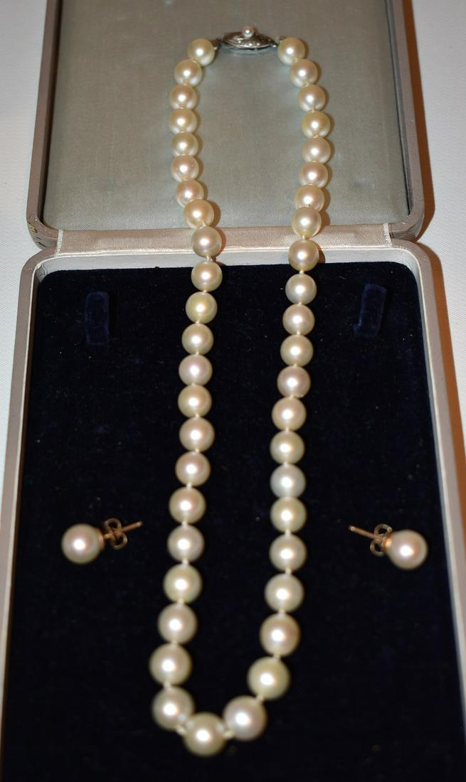 FINE ART DECO SOUTH SEA NATURAL PEARL NECKLACE/EARRINGS (1 of 6)