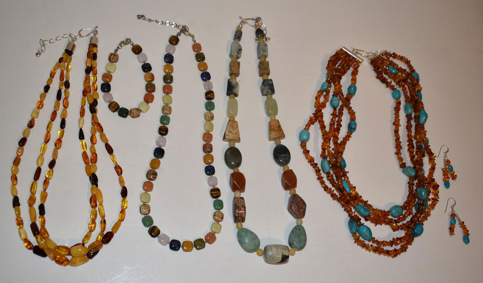 LOT (6) CONTEMPORARY STERLING, MULTI GEMSTONE NECKLACES (1 of 14)